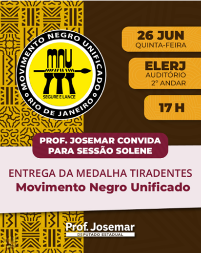 MNU- Medalha Tiradentes- Cartaz- convite